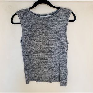 Silk Knit Gray Shell Tank Top